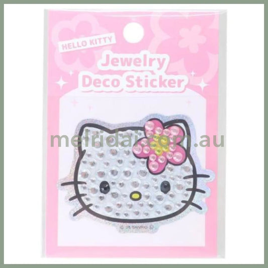 SANRIO | Hello Kitty Jewelry Deco Sticker 65×73×5mm (Gogo Gal Collection Glitter Face Y2K)