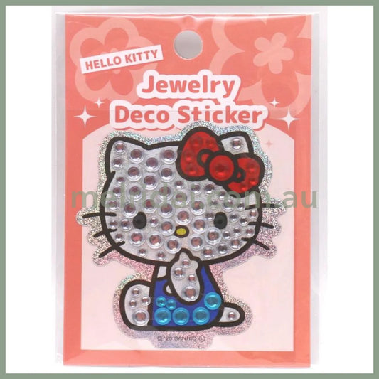 SANRIO | Hello Kitty Jewelry Deco Sticker 65×73×5mm (Gogo Gal Collection Glitter Sitting)