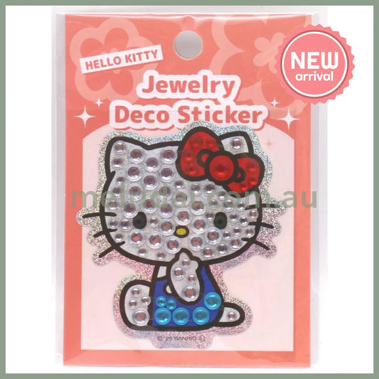 SANRIO | Hello Kitty Jewelry Deco Sticker 65×73×5mm (Gogo Gal Collection Glitter Sitting)