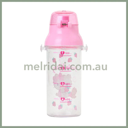 SANRIO | Hello Kitty Kids Clear Plastic Bottle One-Touch 480ml (Dishwasher Safe Includes Name Sticker)