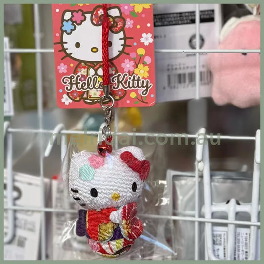 SANRIO | Hello Kitty Kimono Small Plush Keychain with Bell Phone Charm 5.5cm (Red)