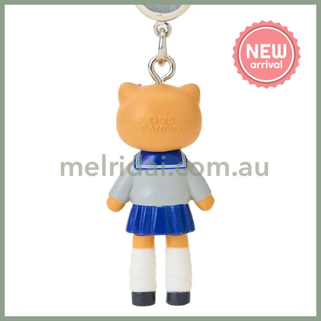 SANRIO | Hello Kitty Kogal Gogo Gal Style Uniform Tan Strap Phone Charm 26×12×40mm (Sanrio Closet Collection)