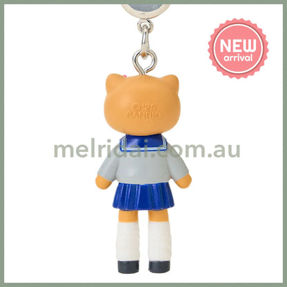 SANRIO | Hello Kitty Kogal Gogo Gal Style Uniform Tan Strap Phone Charm 26×12×40mm (Sanrio Closet Collection)
