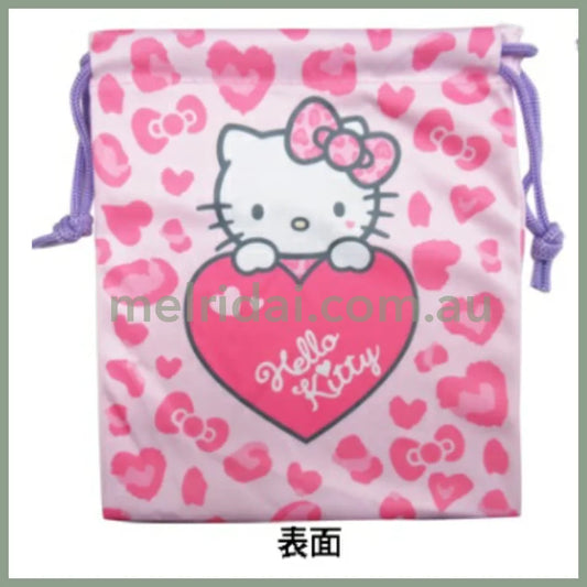 SANRIO | Hello Kitty Leopard Pink Drawstring Bag 200×165×5mm (Gogo Gal Collection)