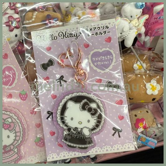 SANRIO | Hello Kitty Lolita Black Acrylic Keychain Bag Charm H61×W49xD50mm Vol.2 (Lovely Frill Ver.)