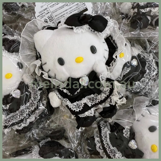 SANRIO | Hello Kitty Lolita Black Plush Mascot Keychain Bag Charm H120×W85×D65mm Vol.2 (Lovely Frill Ver.)