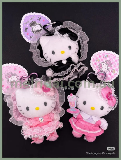 SANRIO | Hello Kitty Lolita Red Plush Mascot Keychain Bag Charm H120×W85×D65mm Vol.2 (Lovely Frill Ver.)