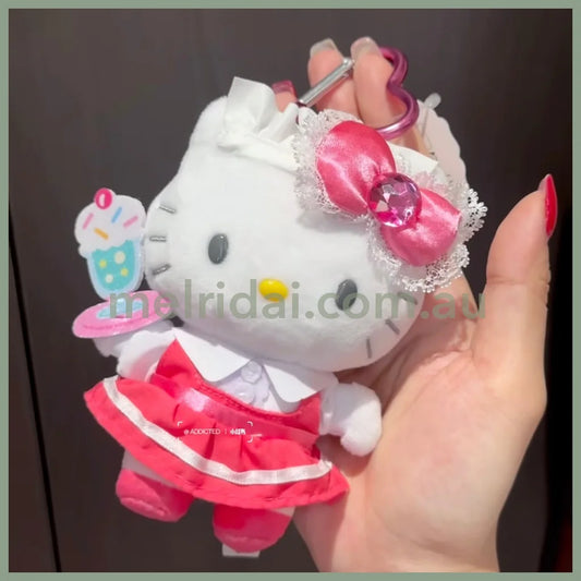 SANRIO | Hello Kitty Lolita Red Plush Mascot Keychain Bag Charm H120×W85×D65mm Vol.2 (Lovely Frill Ver.)