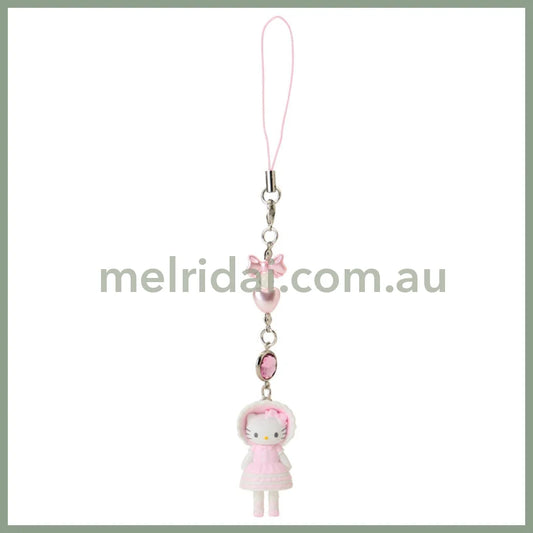 SANRIO | Hello Kitty Lolita Style Pink Lace Strap Phone Charm 26×12×40mm (Sanrio Closet Collection)