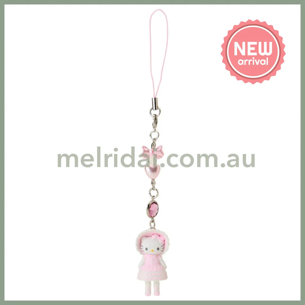 SANRIO | Hello Kitty Lolita Style Pink Lace Strap Phone Charm 26×12×40mm (Sanrio Closet Collection)