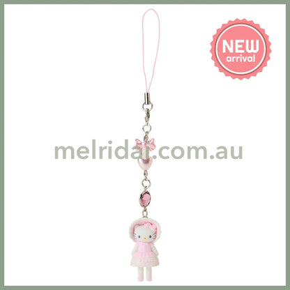 SANRIO | Hello Kitty Lolita Style Pink Lace Strap Phone Charm 26×12×40mm (Sanrio Closet Collection)