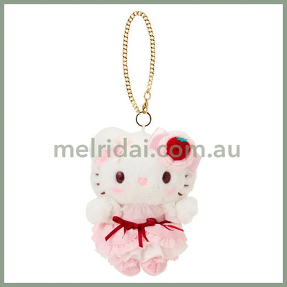 SANRIO | Hello Kitty Mascot Holder Bag Charm Plush Keychain 100×75×135mm (Strawberry Shortcake)