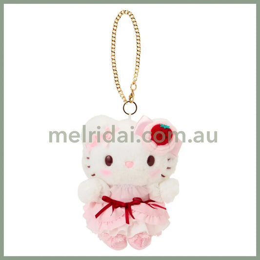 SANRIO | Hello Kitty Mascot Holder Bag Charm Plush Keychain 100×75×135mm (Strawberry Shortcake)