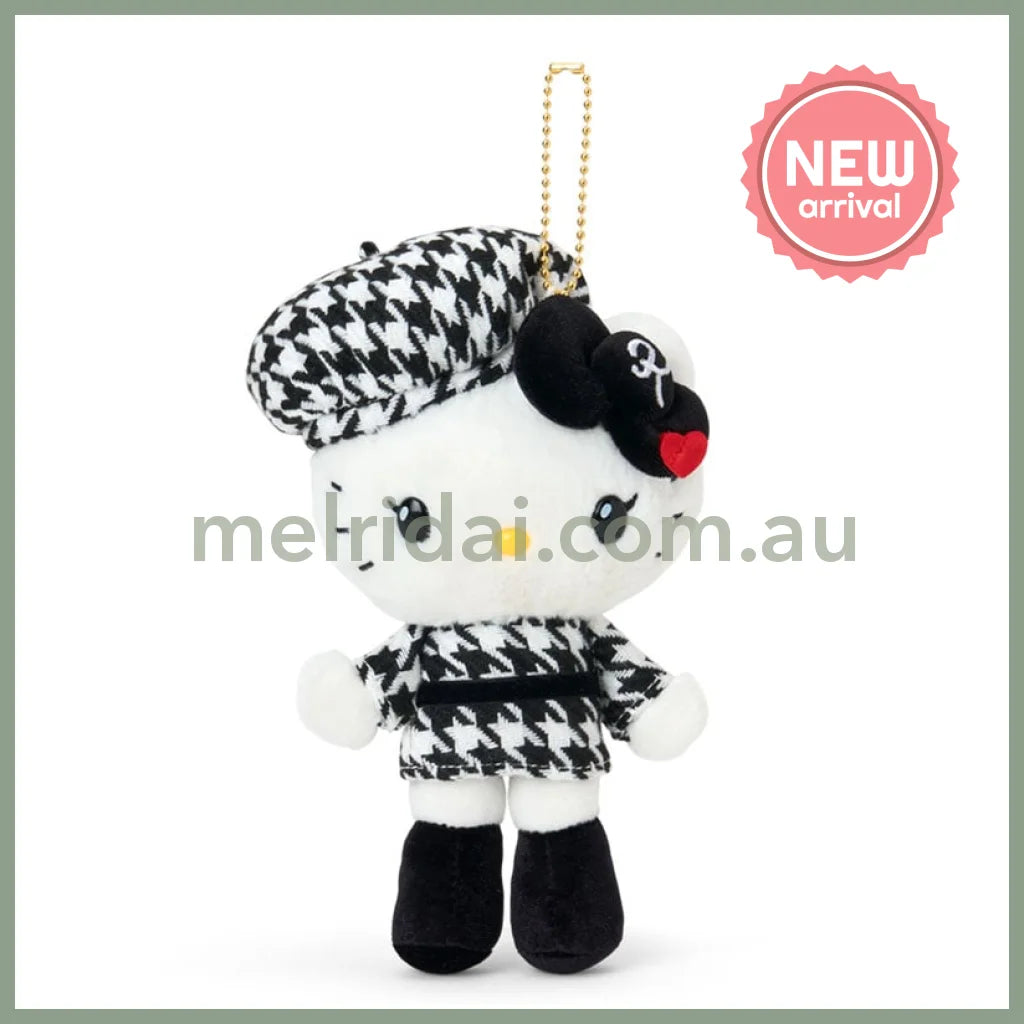 SANRIO | Hello Kitty Mascot Holder Bag Charm Plush Keychain 110×70×180mm (Monochrome Girly Twin Coordinate)