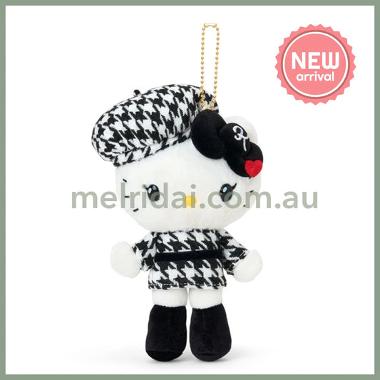 SANRIO | Hello Kitty Mascot Holder Bag Charm Plush Keychain 110×70×180mm (Monochrome Girly Twin Coordinate)