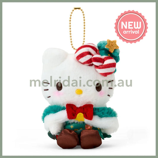 SANRIO | Hello Kitty Mascot Holder Bag Charm Plush Keychain 130×75×100mm (Christmas 2025)