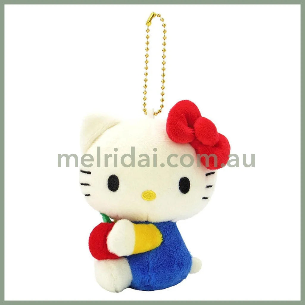SANRIO | Hello Kitty Mascot Holder Bag Charm Plush Keychain 65x85x105mm (Classic Retro - Apple)
