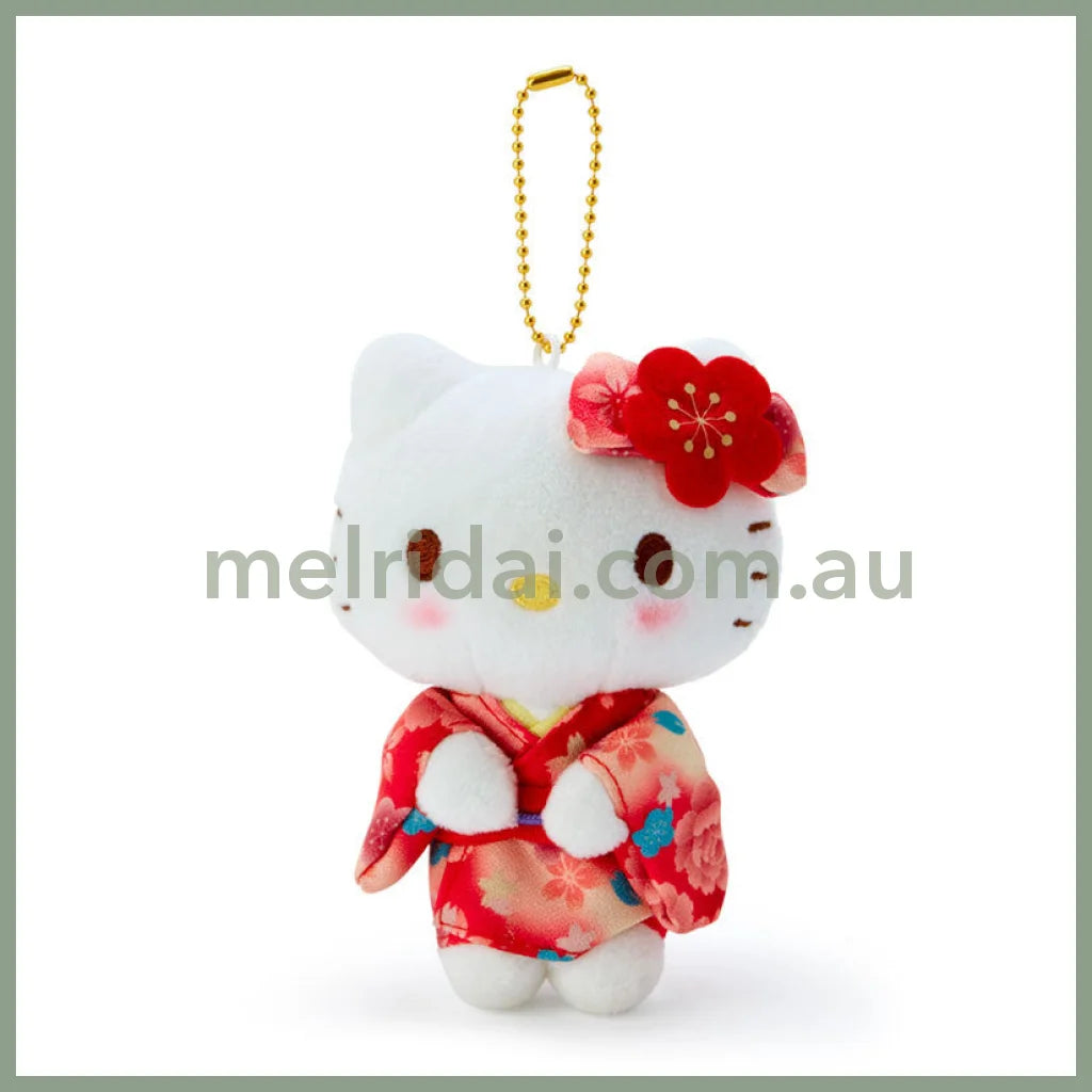 SANRIO | Hello Kitty Mascot Holder Bag Charm Plush Keychain 90×50×120mm (Gradation Sakura Kimono)