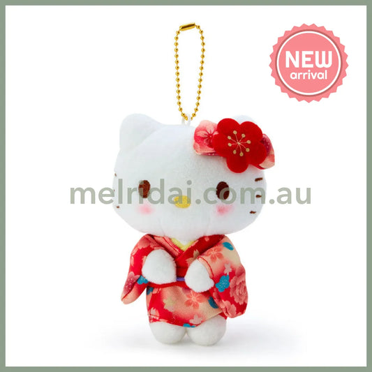 SANRIO | Hello Kitty Mascot Holder Bag Charm Plush Keychain 90×50×120mm (Gradation Sakura Kimono)