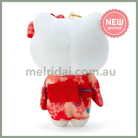 SANRIO | Hello Kitty Mascot Holder Bag Charm Plush Keychain 90×50×120mm (Gradation Sakura Kimono)