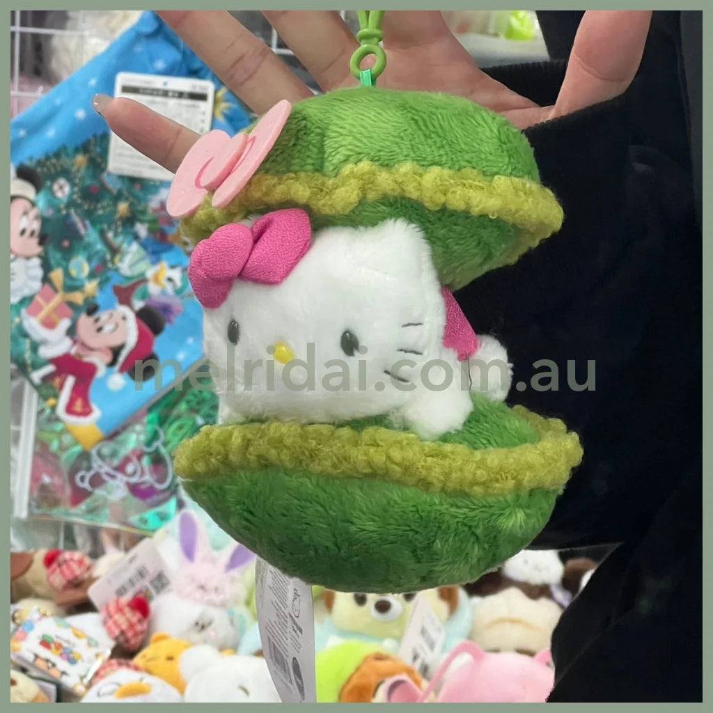 Sanrio | Hello Kitty Mascot Holder Keychain (Matcha) 凯蒂猫 玩偶挂件/包挂/钥匙链（抹茶系列） Macaron