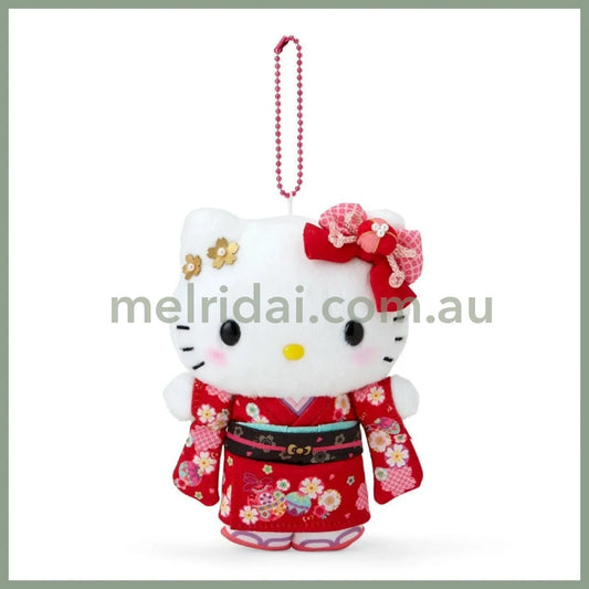 Sanrio | Hello Kitty Mascot Holder Plush Keychain 16×6.5×11Cm (Kimono/ Sakura 2024)