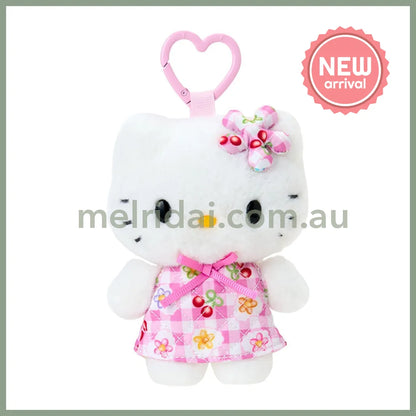 SANRIO | Hello Kitty Mascot Holder Plush Keychain Bag Charm 11.8 x 11.3 x 5.0cm (Minnano Quilt)