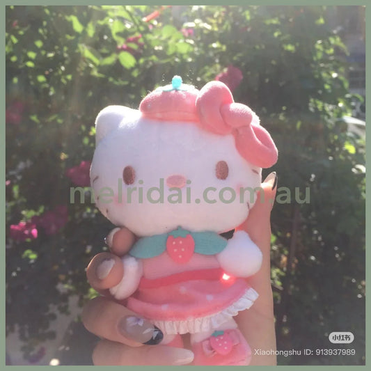 SANRIO | Hello Kitty Mascot Holder Plush Keychain Bag Charm 12cm Approx. (Strawberry Cheek)