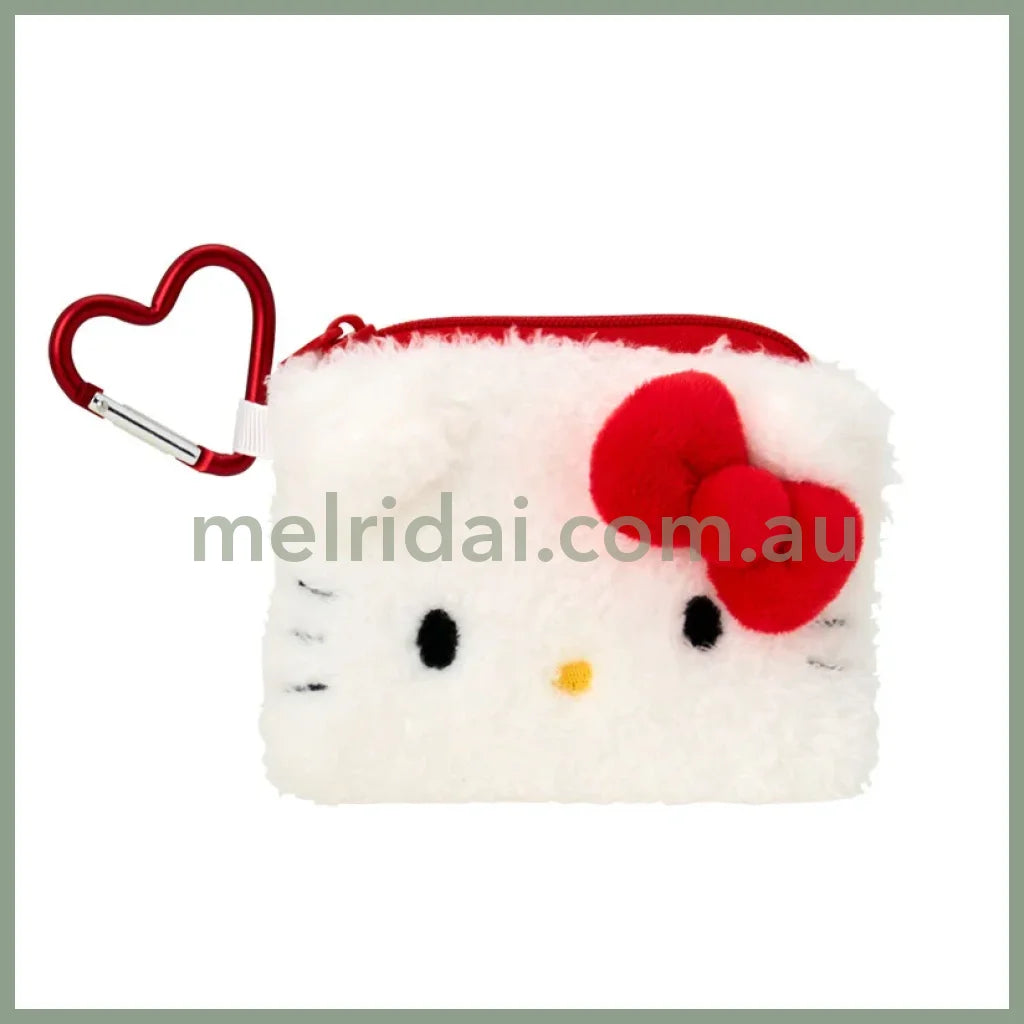 SANRIO | Hello Kitty Mascot Mini Pouch with Carabiner 110×15×85mm (Fluffy Face)
