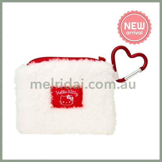 SANRIO | Hello Kitty Mascot Mini Pouch with Carabiner 110×15×85mm (Fluffy Face)