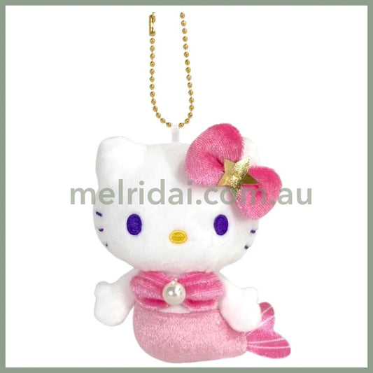 SANRIO | Hello Kitty Mermaid Pink Mascot Holder Plush Keychain 10cm Approx. (50th Anniversary)