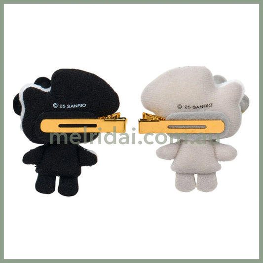 SANRIO | Hello Kitty & Hello Mimmy Mascot Hair Clip Set 60×20×70mm (Monochrome Girly Twin Coordinate)