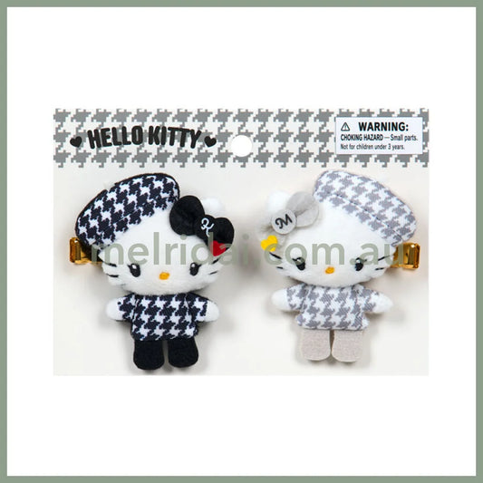 SANRIO | Hello Kitty & Hello Mimmy Mascot Hair Clip Set 60×20×70mm (Monochrome Girly Twin Coordinate)
