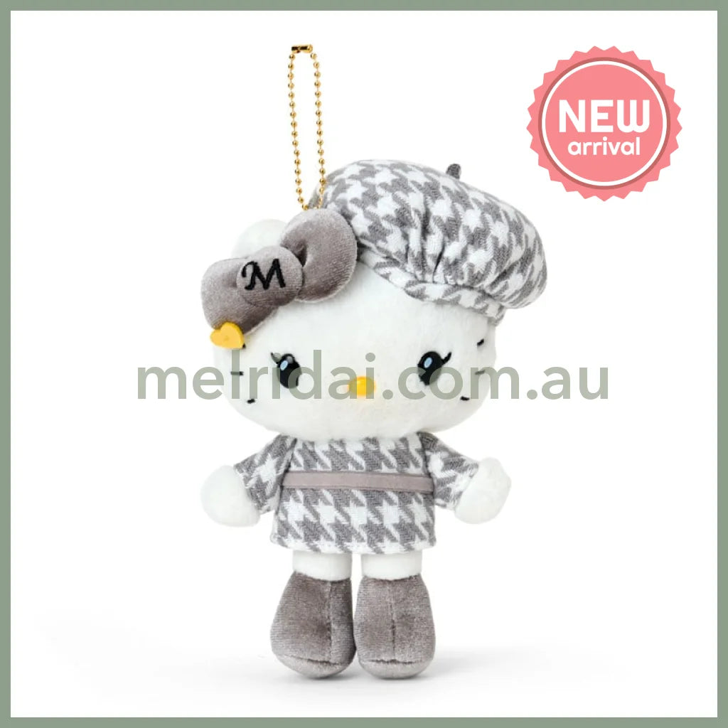 SANRIO | Hello Kitty Hello Mimmy Mascot Holder Bag Charm Plush Keychain 110×70×180mm (Monochrome Girly Twin Coordinate)