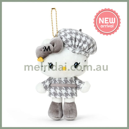 SANRIO | Hello Kitty Hello Mimmy Mascot Holder Bag Charm Plush Keychain 110×70×180mm (Monochrome Girly Twin Coordinate)