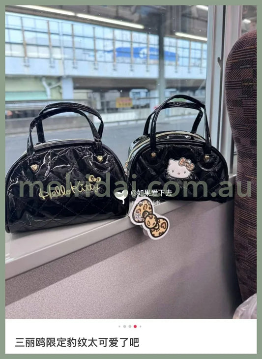 Sanrio | Hello Kitty Mini Boston Bag Quilted Black Handbag 16.5 X 11 9 Cm