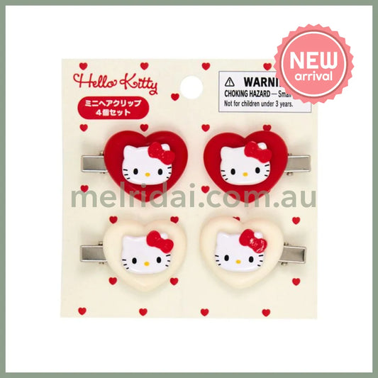 SANRIO | Hello Kitty Mini Hair Clip 4 Piece Set 90x88x14mm