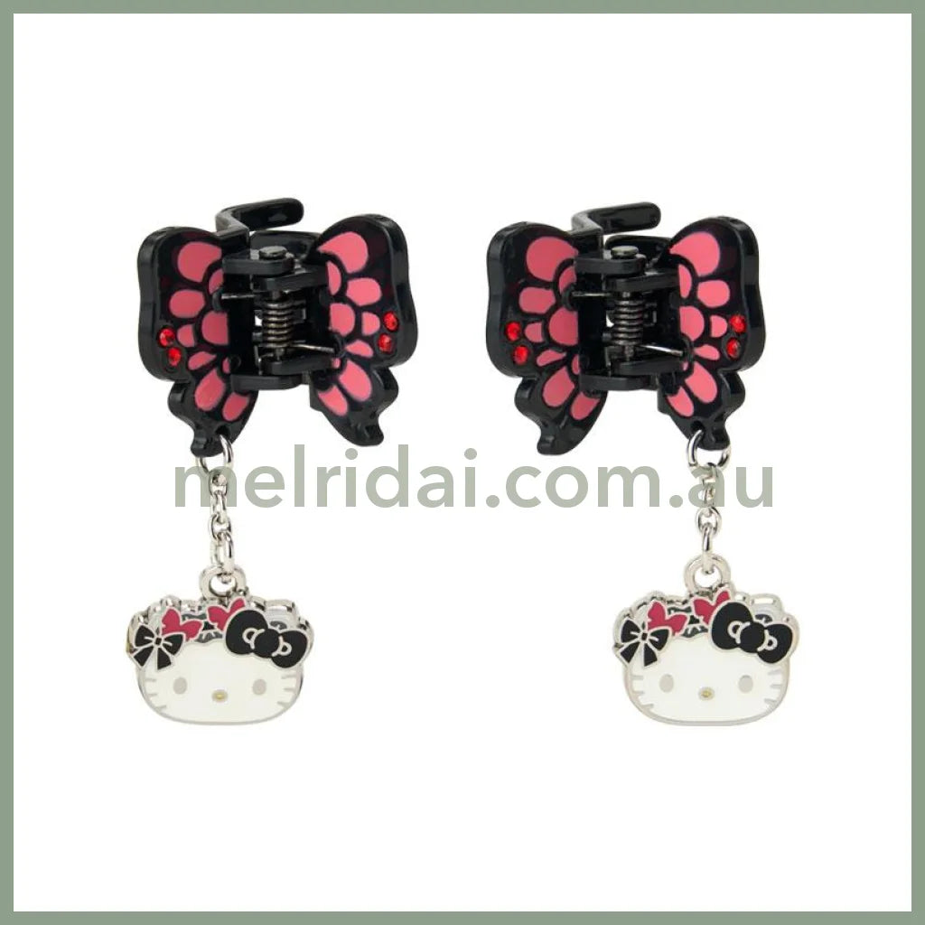 SANRIO | Hello Kitty Mini Hair Clip Set with Swaying Charm 30×25×25mm (Butterfly)