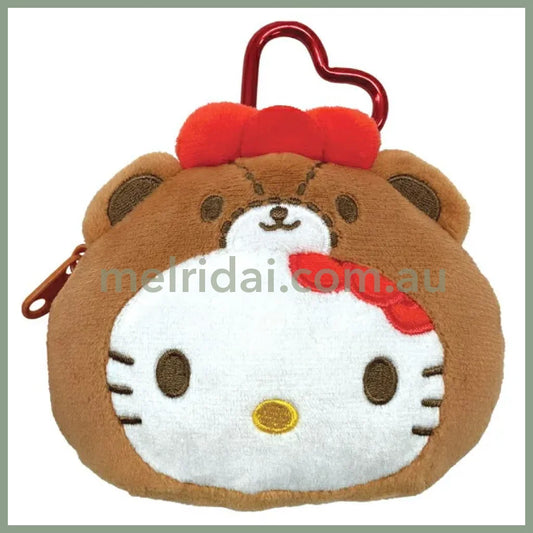 SANRIO | Hello Kitty Mini Plush Pouch with Carabiner Keychain H100×W115×D50mm (Tiny Chum)