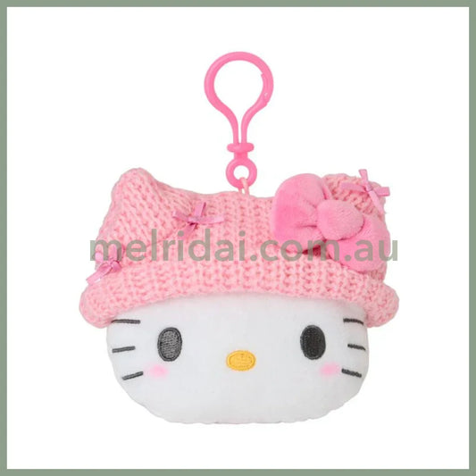 Sanrio | Hello Kitty Mini Pouch Face Shape Ears Key Holder Plush Keychain W16.5×D7×H11Cm