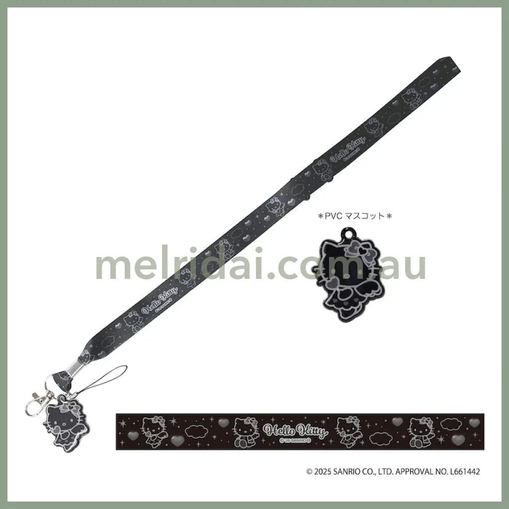 SANRIO | Hello Kitty Neck Strap 450×20mm (Black Angel)