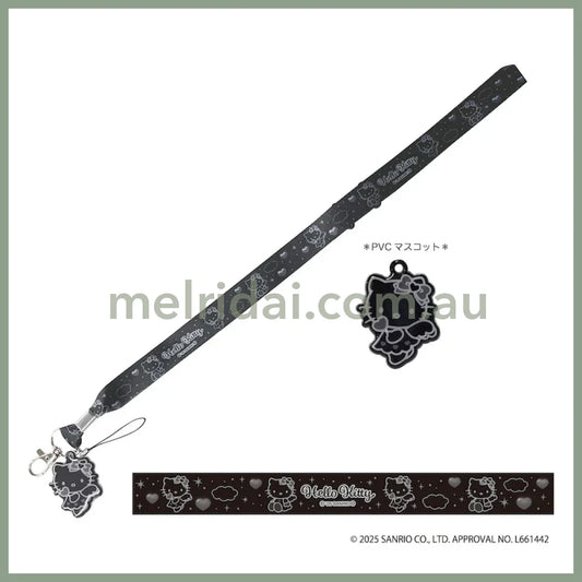 SANRIO | Hello Kitty Neck Strap 450×20mm (Black Angel)