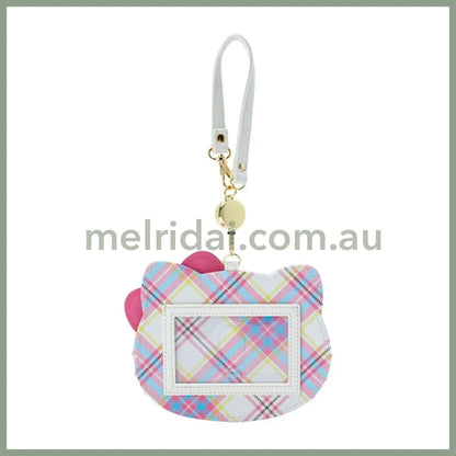 Sanrio | Hello Kitty Pass Case With Reel (50 Anniversary) 日本三丽鸥 皮质造型 易拉扣伸缩卡套 (50周年苏格兰少女格纹系列)
