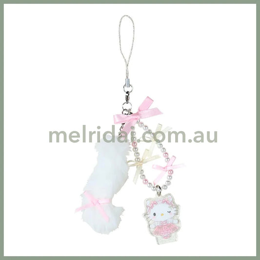 SANRIO | Hello Kitty Phone Strap 18.2 x 9.8 x 2.2cm (White Cat Ballerina)