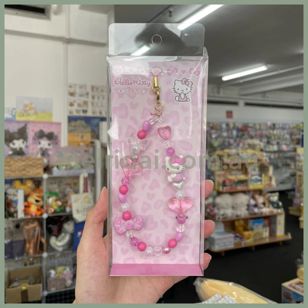Sanrio | Hello Kitty Phone Strap 5.5×1.3×12.5Cm (Leopard Pink)