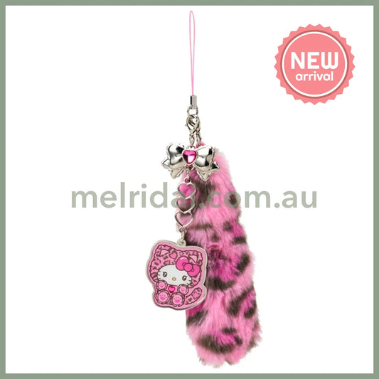 SANRIO | Hello Kitty Pink Dangling Tail Mascot Strap 40×40×130mm (Leopard Gal Cat)