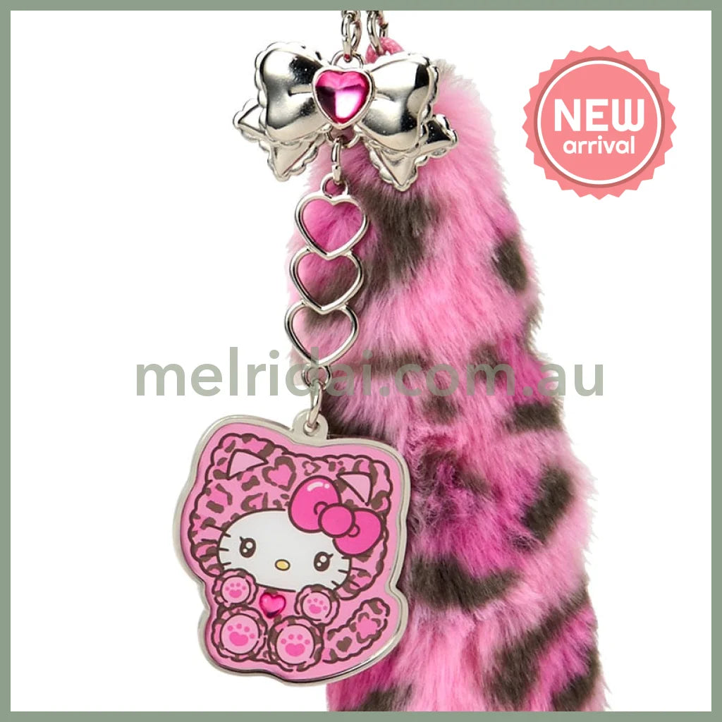 SANRIO | Hello Kitty Pink Dangling Tail Mascot Strap 40×40×130mm (Leopard Gal Cat)