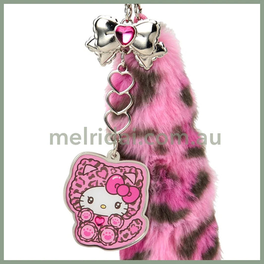 SANRIO | Hello Kitty Pink Dangling Tail Mascot Strap 40×40×130mm (Leopard Gal Cat)