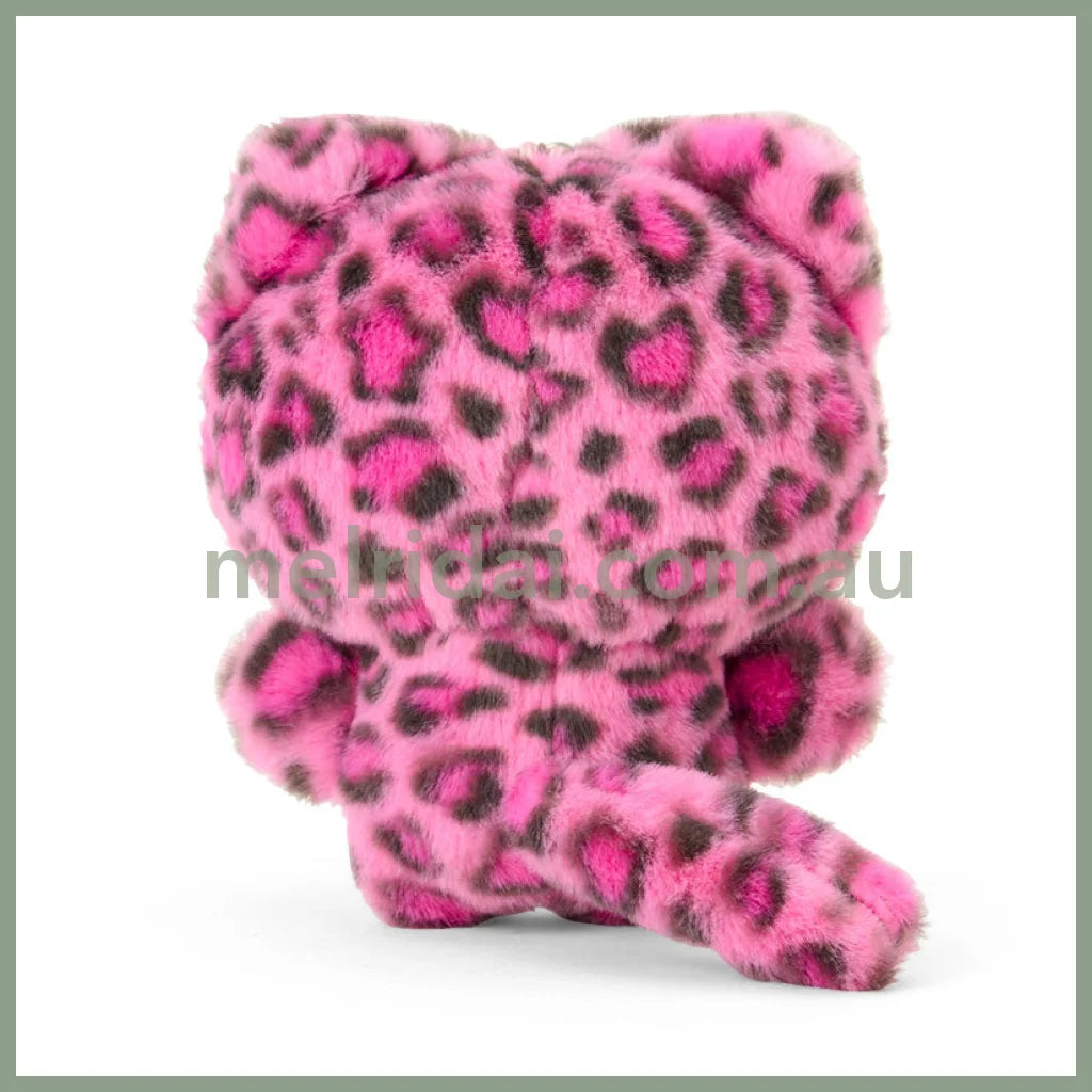 SANRIO | Hello Kitty Pink Mascot Holder Plush Keychain Bag Charm 90×50×120mm (Leopard Gal Cat)
