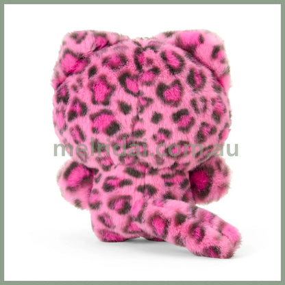 SANRIO | Hello Kitty Pink Mascot Holder Plush Keychain Bag Charm 90×50×120mm (Leopard Gal Cat)